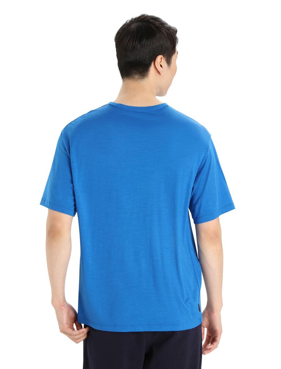 Lazurite Men's Icebreaker Merino Granary Short Sleeve Pocket T Shirts | USA 1157EBCX